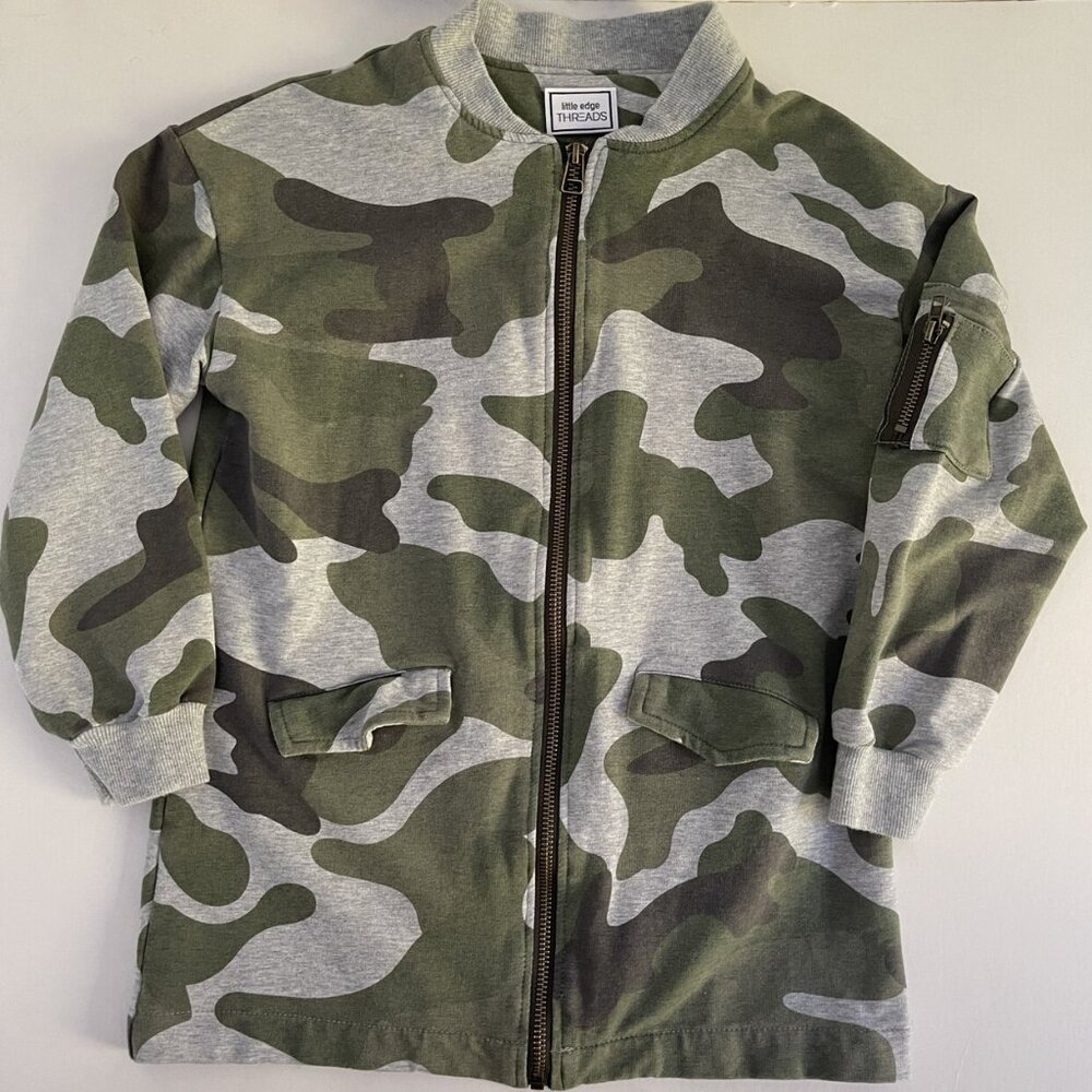 NWOT Little Edge Threads Camo Sweater, Boys Size M (9-10)